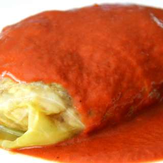 Polish stuffed cabbage rolls with meat