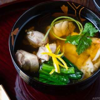 Ozoni (Japanese New Year Mochi Soup - Kanto Style)