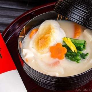 Ozoni (Japanese New Year Mochi Soup - Kansai Style)