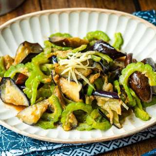 Stir-Fried Bitter Melon and Eggplant with Miso