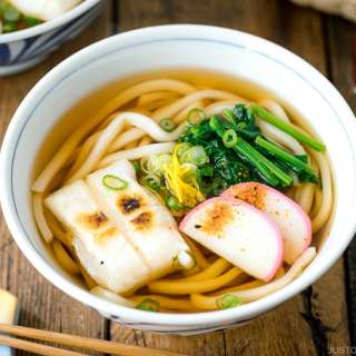 Udon Noodle Soup with Toasted Mochi (Chikara Udon)