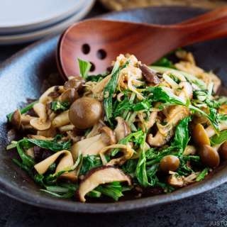 Warm Mushroom Salad with Sesame Dressing