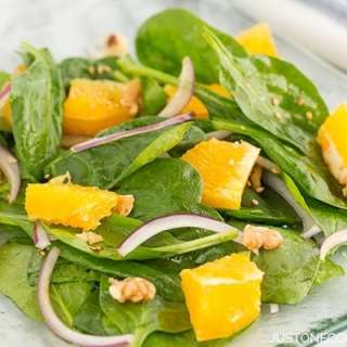 Spinach Salad with Asian Salad Dressing