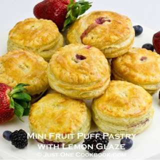 Mini Fruit Puff Pastry with Lemon Glaze