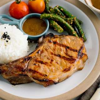 Grilled Kurobuta Pork Chops with Miso Sauce