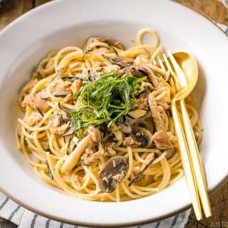 Japanese style Mushroom & Tuna Pasta