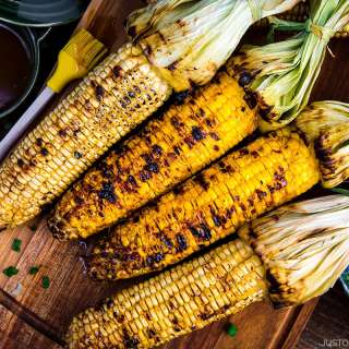 Grilled Corn with Honey Miso Butter