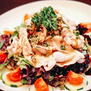 Pork Shabu Salad with Ponzu Dressing & Egg Drop Soup