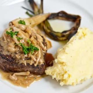Steak with Mushroom Sauce (Steak Aux Champignons)