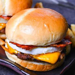 Homemade Tsukimi Burger (Moon Gazing Burger)