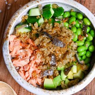 Crispy Rice Salad with Japanese Twist
