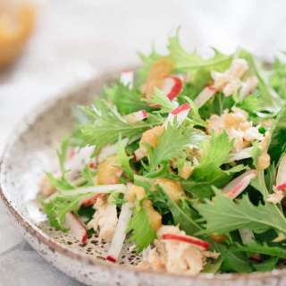 Mizuna Salad Miso dressing 水菜サラダ味噌ドレッシング