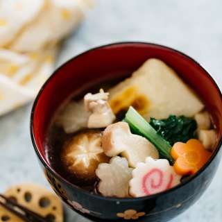 Ozoni - Miso Soup with Mochi Rice Cake お雑煮 関西風