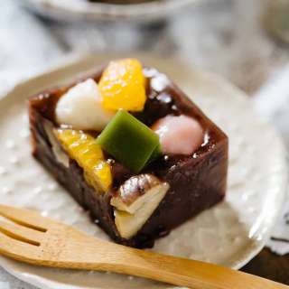 Japanese sweets Anmitsu Yokan あんみつ羊羹