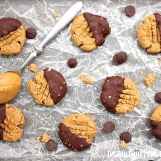 Sea Salt Chocolate Dipped Peanut Butter Cookies