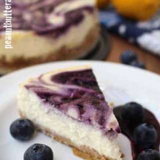 Lemon Blueberry Swirl Cheesecake