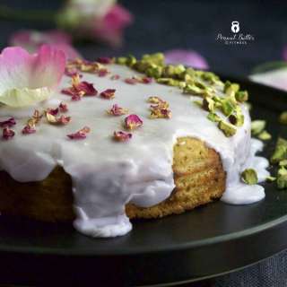 Rose Pistachio Protein Cake