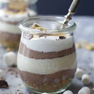 No-Bake S'mores Protein Cheesecake Cups
