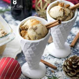 No Churn Eggnog & Gingersnap Protein Ice Cream
