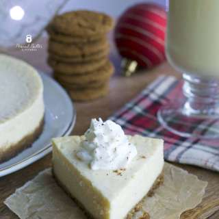 Eggnog Protein Cheesecake with Ginger Snap Crust