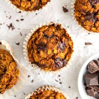 Pumpkin Chocolate Chunk Oatmeal Muffins