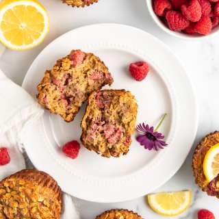 Lemon Raspberry Oatmeal Muffins