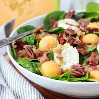 Melon Bacon Burrata Salad