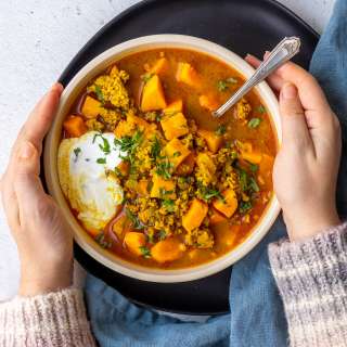 Sweet Potato and Sausage Curry Soup