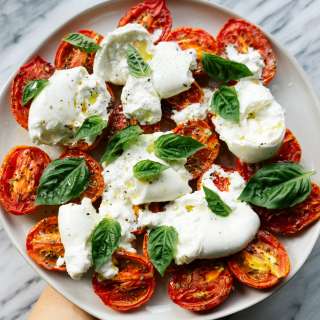 Slow Roasted Tomato and Burrata Salad