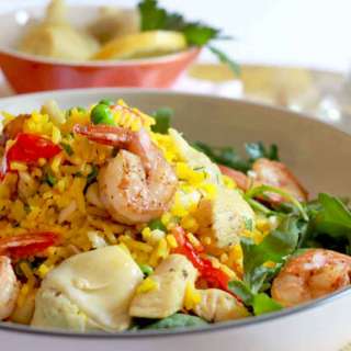 Paella Salad with Chicken and Shrimp