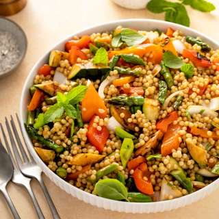 Israeli Couscous Salad with Grilled Vegetables