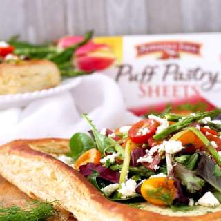 Puff Pastry Tart with Tomatoes, Asparagus and Herbed Feta