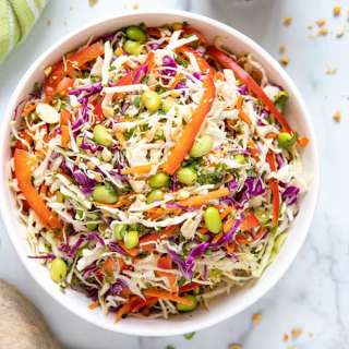 Asian Slaw with Peanut Sesame Ginger Dressing