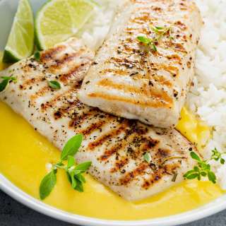 Mahi Mahi with Mango Butter-Wine Sauce