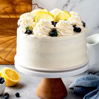 Lemon Blueberry Cake with Whipped Mascarpone Frosting