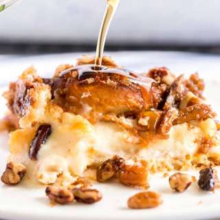 Pumpkin French Toast Bake with Cream Cheese Filling