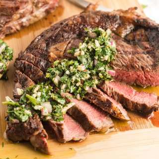 Grilled Rib-Eye Steaks with Chimichurri Sauce