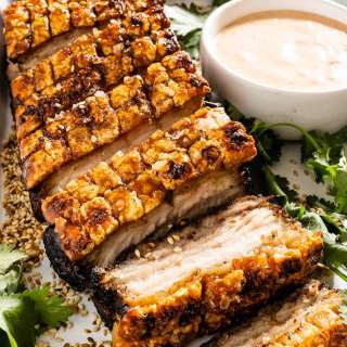 Maple Glazed Pork Belly with Crispy Crackling Recipe
