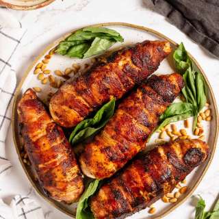 Bacon Wrapped Pesto Chicken Recipe