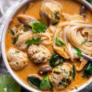 Thai Inspired Chicken Meatball Soup Recipe
