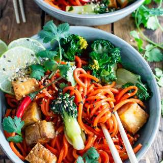 Carrot Noodle Stir Fry Recipe with Bok Choy
