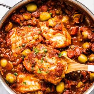 Cod with Tomatoes and Olives Recipe