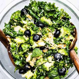 Broccoli and Kale Salad with Blueberries and Coconut Recipe