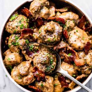 Creamy Garlic Mushrooms Recipe