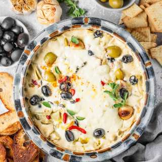 Cheesy Baked Olive Dip Recipe