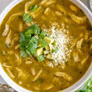 Roasted Tomatillo Chicken Soup
