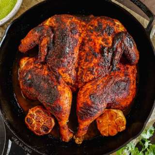 Peruvian Style Roast Chicken with Aji Verde (Green Sauce)