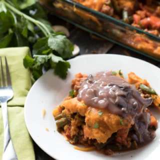 Sweet Potato 'Shepherd's Pie' w/ Mushroom Onion Gravy