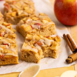 Apple Blondies with Cinnamon Maple Glaze