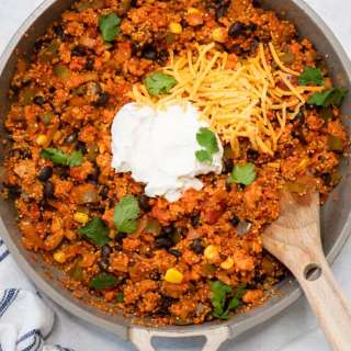 One Pan Sazon Quinoa Ground Turkey Skillet (High Fiber!)